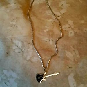 Guitar necklace stainless steel